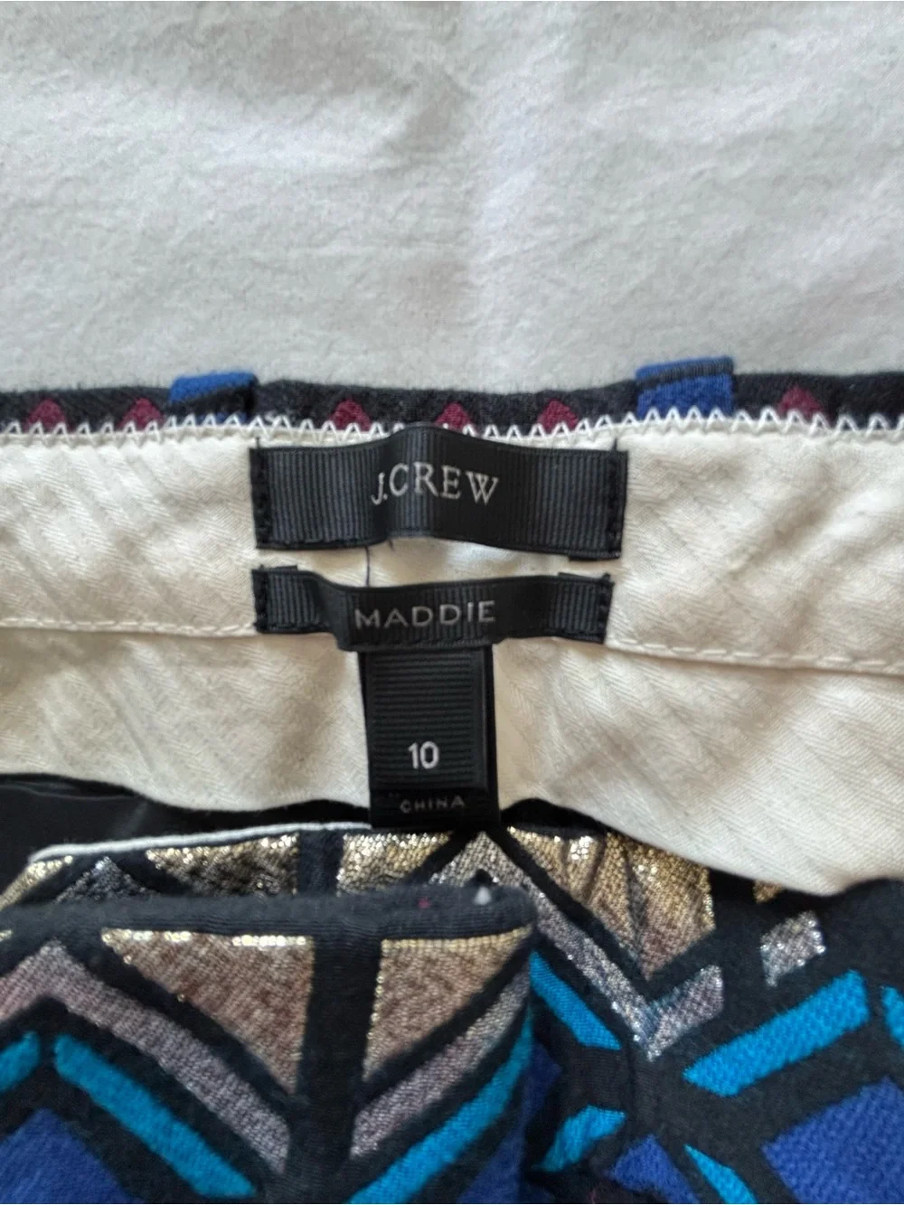 NWOT! RARE! J.Crew Maddie Geometric Jacquard Metallic Pant